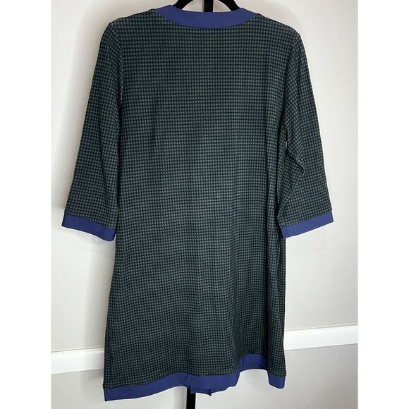 ☀️Jude Connally Green Blue Tie Neck Shift Dress Size Small Made in USA NWOT - Picture 4 of 8